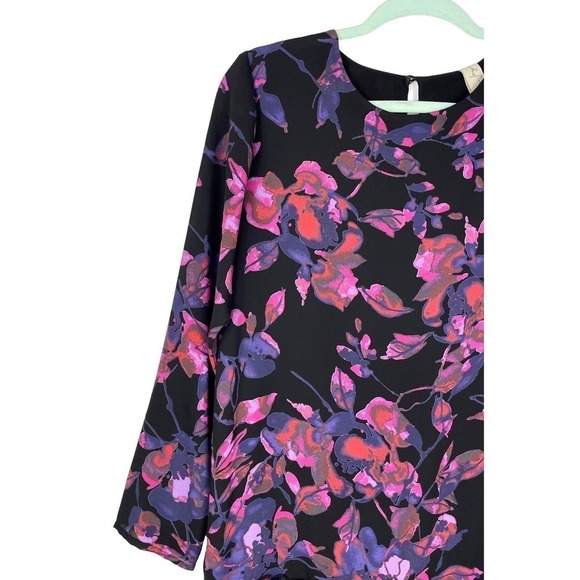 Allison Joy Evereve Floral Ruffle Dress Small Oversized Tunic Flounce Romantic - Picture 5 of 10